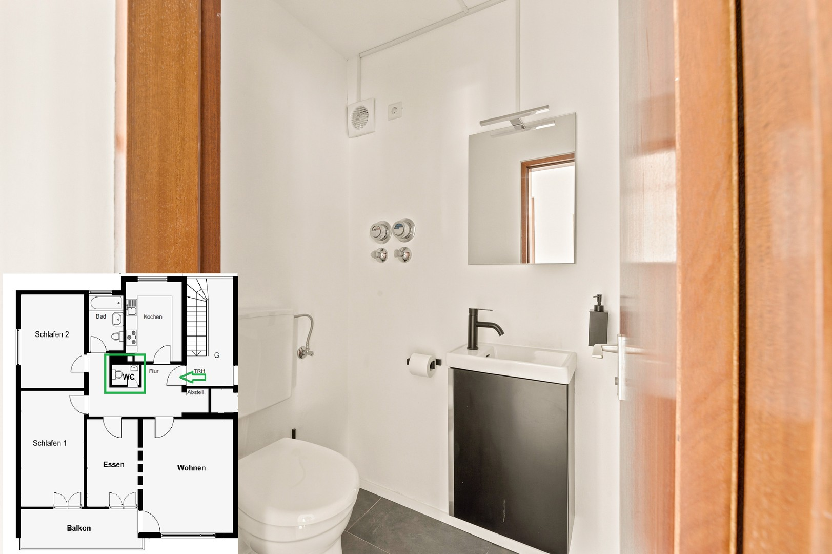 Separates & modernes WC 