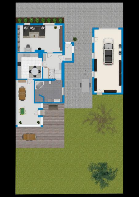 Grundriss mit Aussenbereich