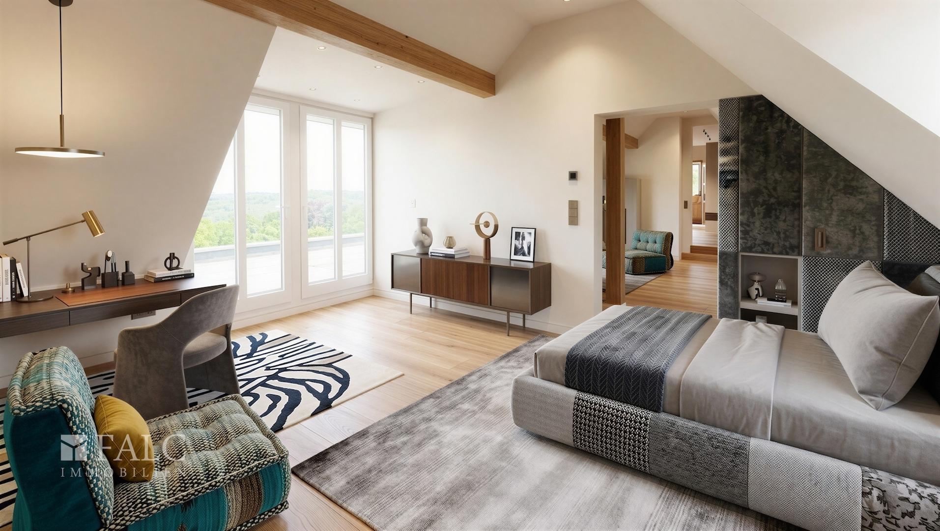 Schlafzimmer Einrichtungsbeispiel (KI Staging)