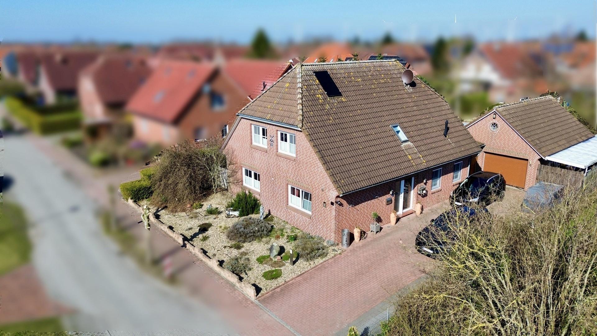 Blick auf das Haus von oben