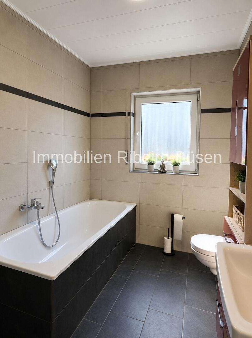 Das Badezimmer im Erdgeschoss