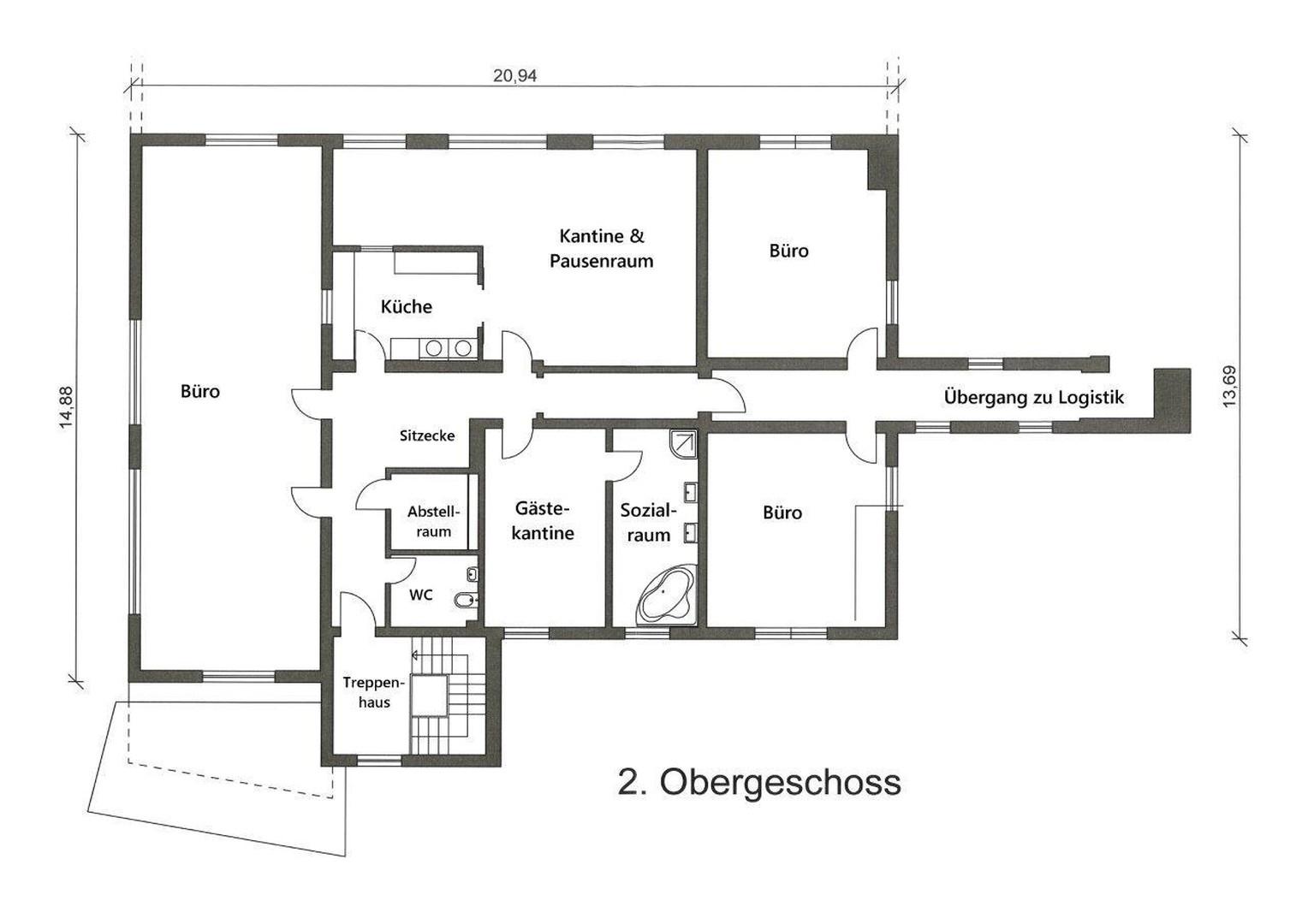 Grundriss Büroetage