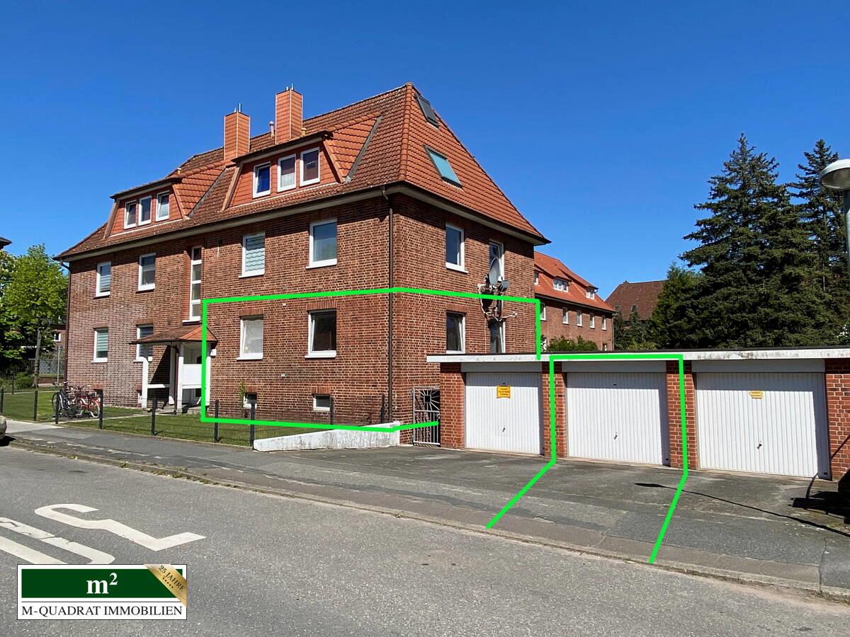 Sonnige Drei-Zi.-Hochparterre-Wohnung mit Garage