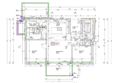 Bemaßter Architekten - Wohnungsplan