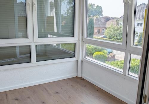 Verglaster Balkon