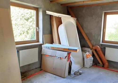 Zimmer 3 Obergeschoss, Bad in Vorbereitung