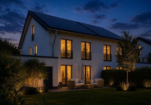 Gartenansicht Abend