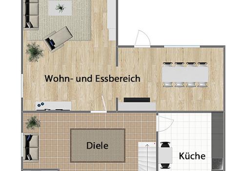 Grundriss Erdgeschoss (nicht maßstabsgetreu)