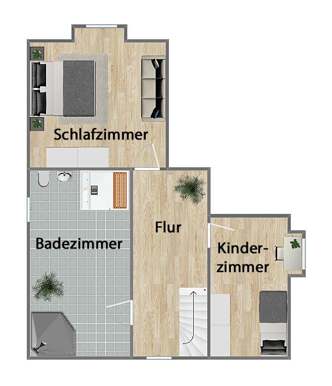 Grundriss Dachgeschoss (nicht maßstabsgetreu)