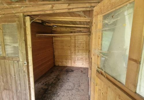 Holzhaus für Gartengeräte