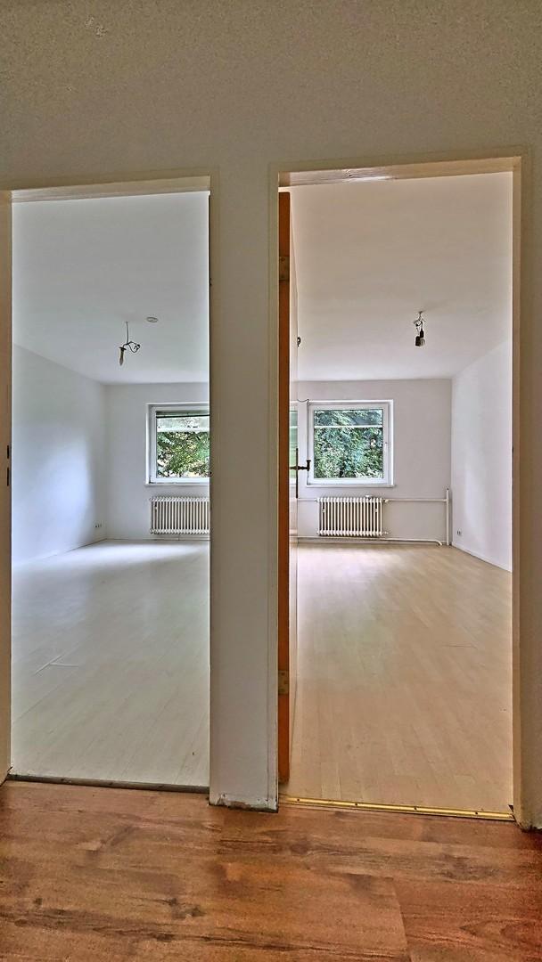 Blick in beide Schlafzimmer