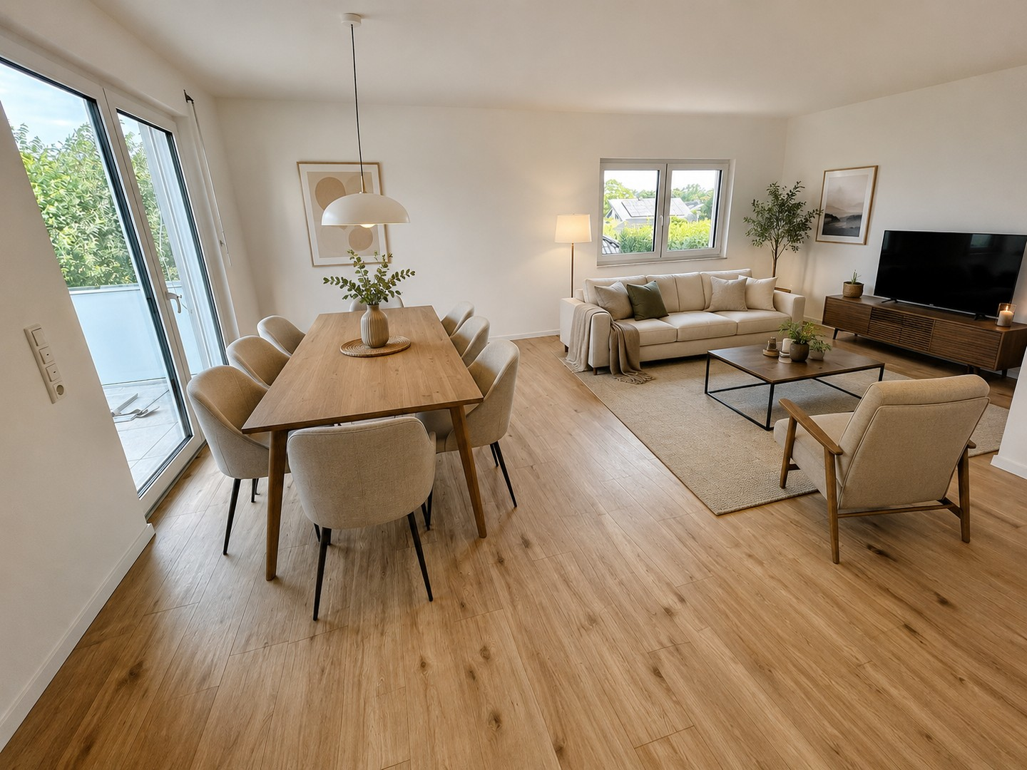 Wohnzimmer: virtuell möbliert