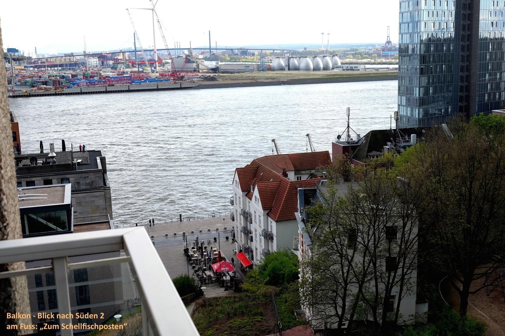 Süd-Blick v. Balkon auf Elbe