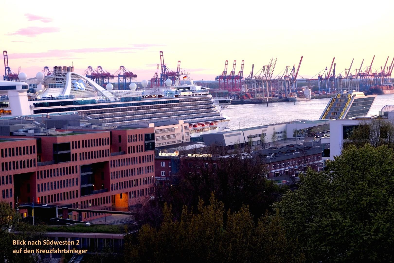 West-Blick v. Balkon auf Elbe