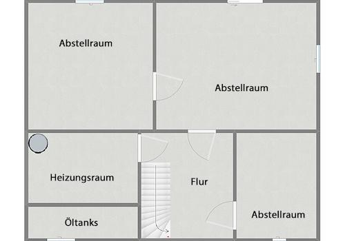 Grundriss Kellergeschoss (nicht maßstabsgetreu)