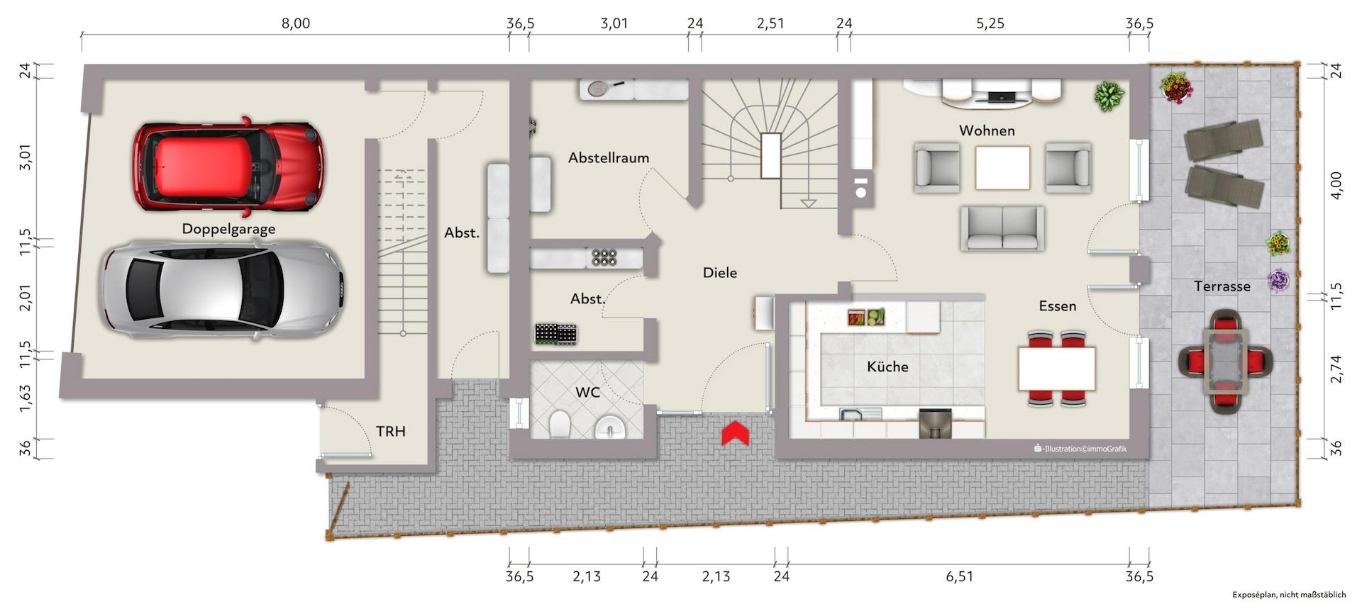 Grundriss EG - Vorder- und Hinterhaus