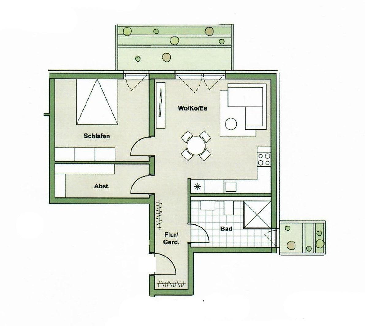 Grundriss Wohnung 1