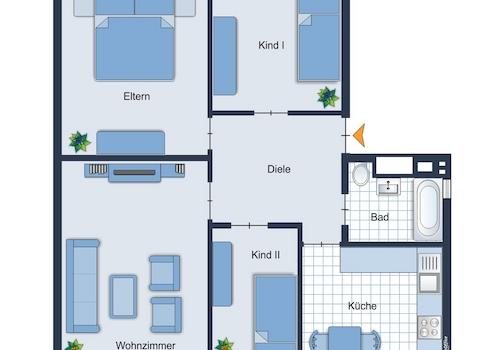 Grundriss EG - Wohnung 1