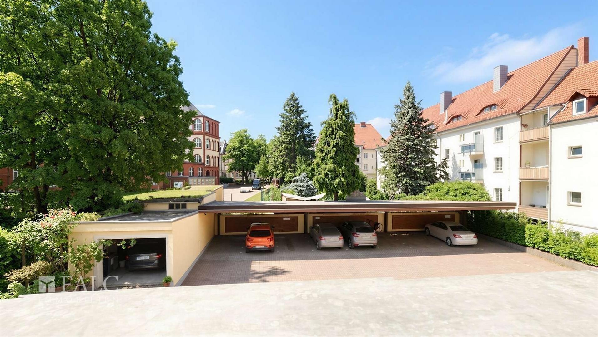 Stellplätze - Blick von Balkon