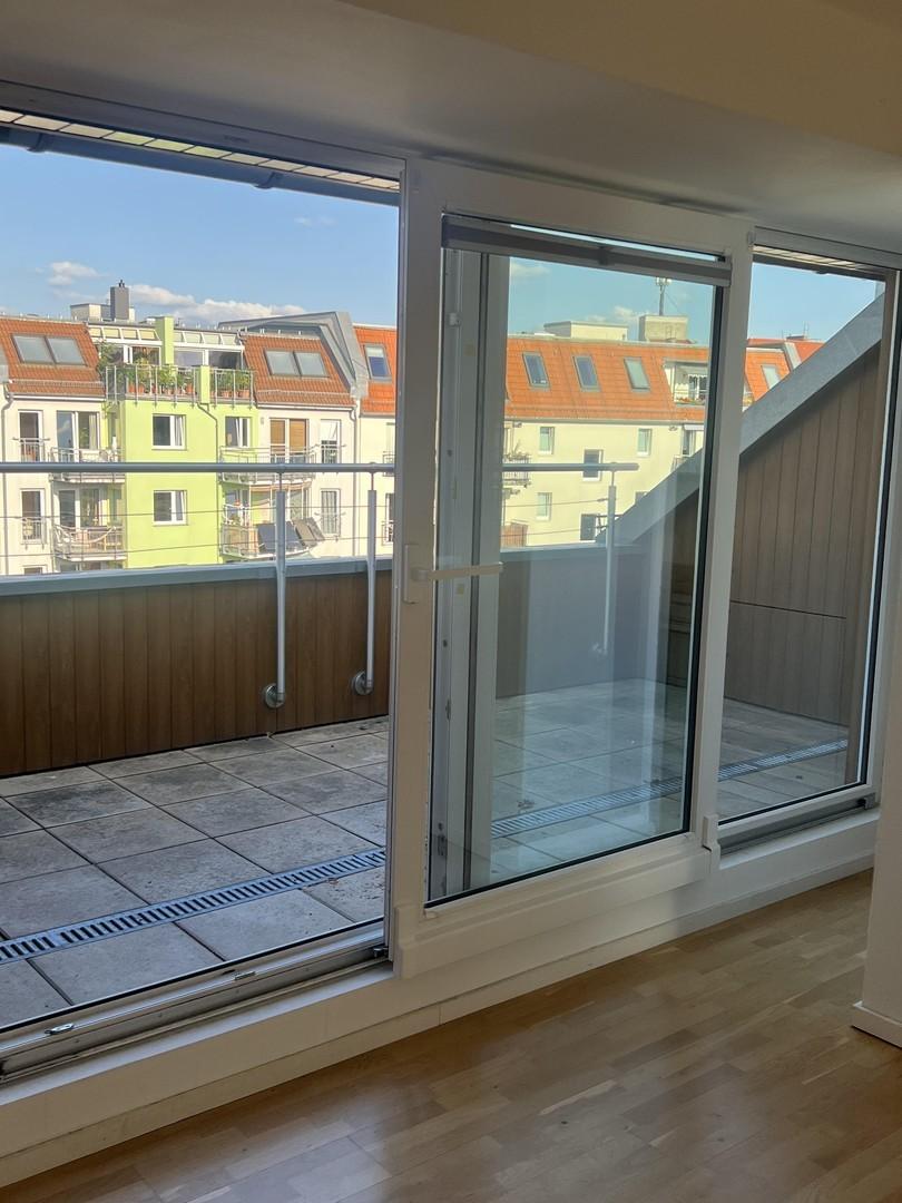 Blick auf die Dachterrasse
