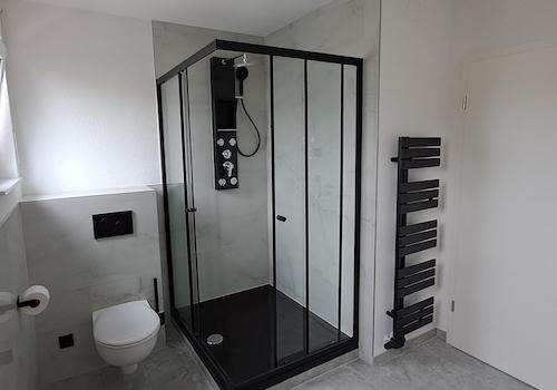 Begehbare 1,2mx1m Dusche + WC