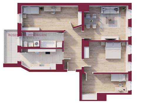 Immobilie in Leipzig / Schleußig zu verkaufen_4-Raum_Grundriss