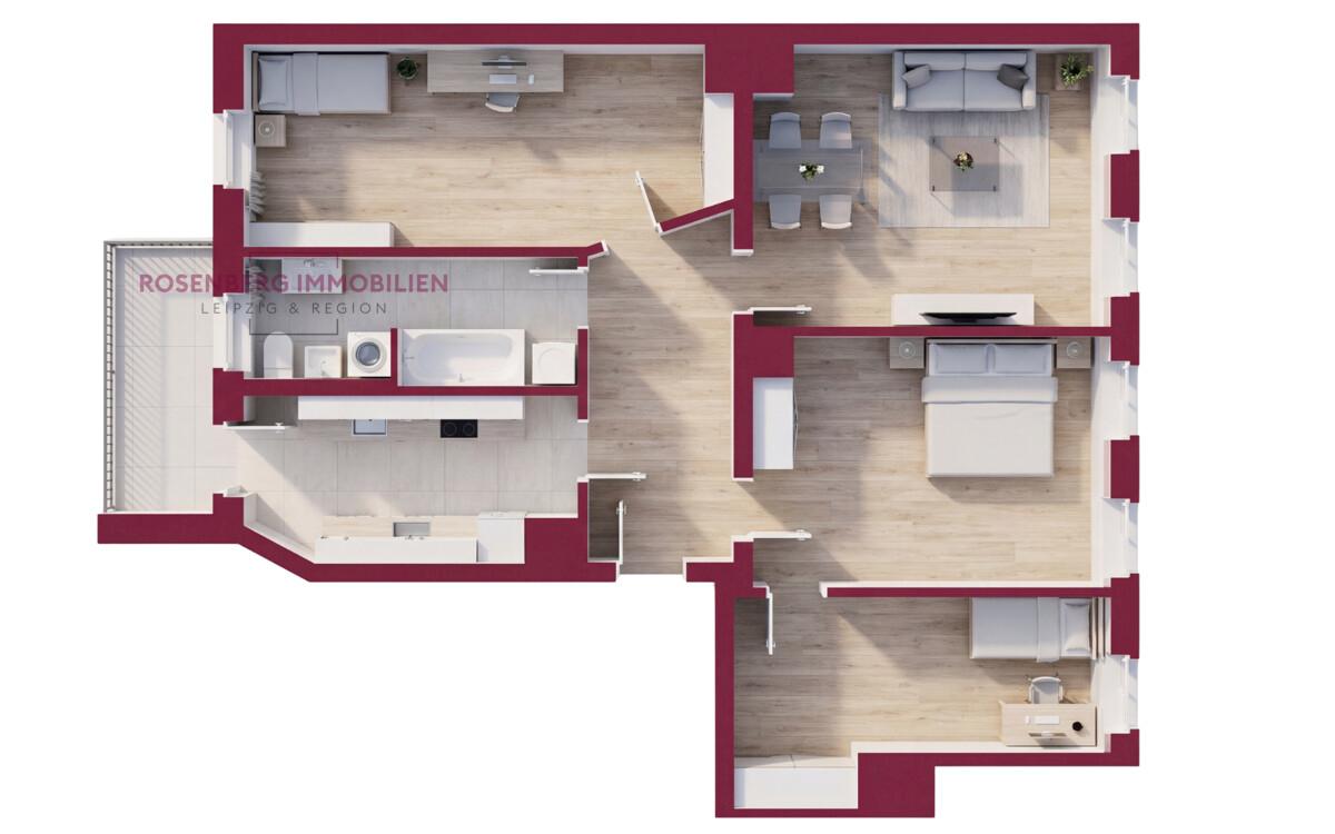 Immobilie in Leipzig / Schleußig zu verkaufen_4-Raum_Grundriss