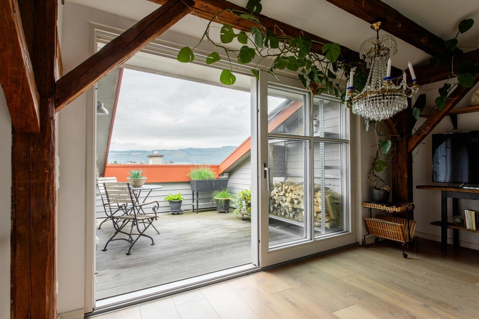 Wohnbereich, Blick Terrasse 2