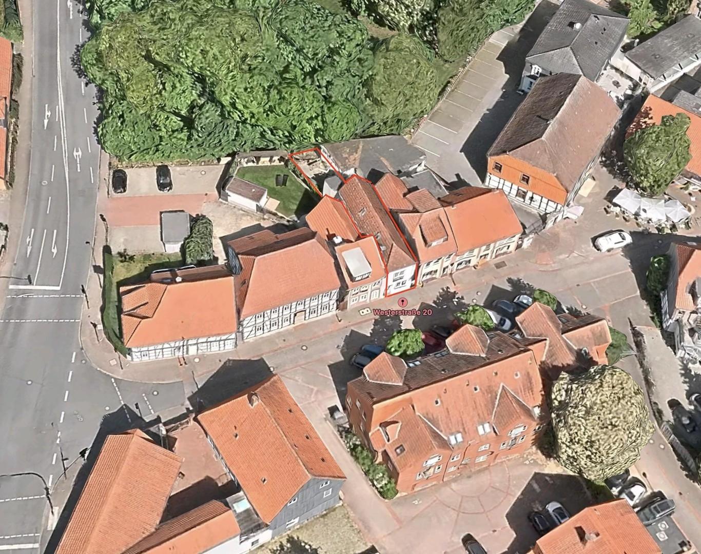 Luftbild, Lage in der Altstadt