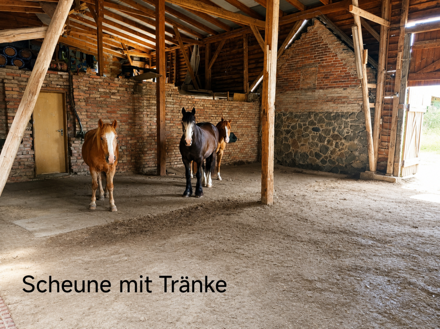 Scheune mit Tränke
