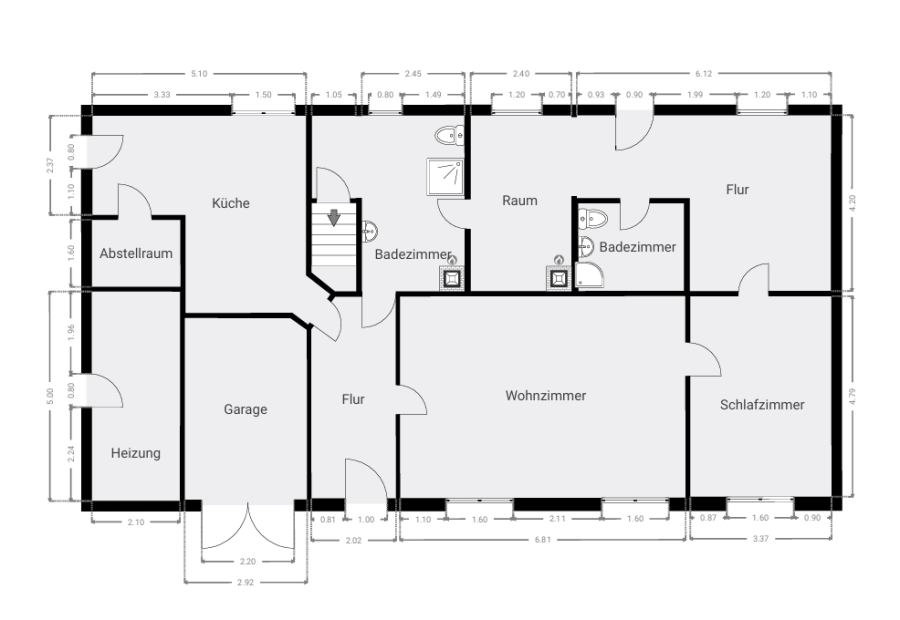 Grundriss Wohngebäude EG