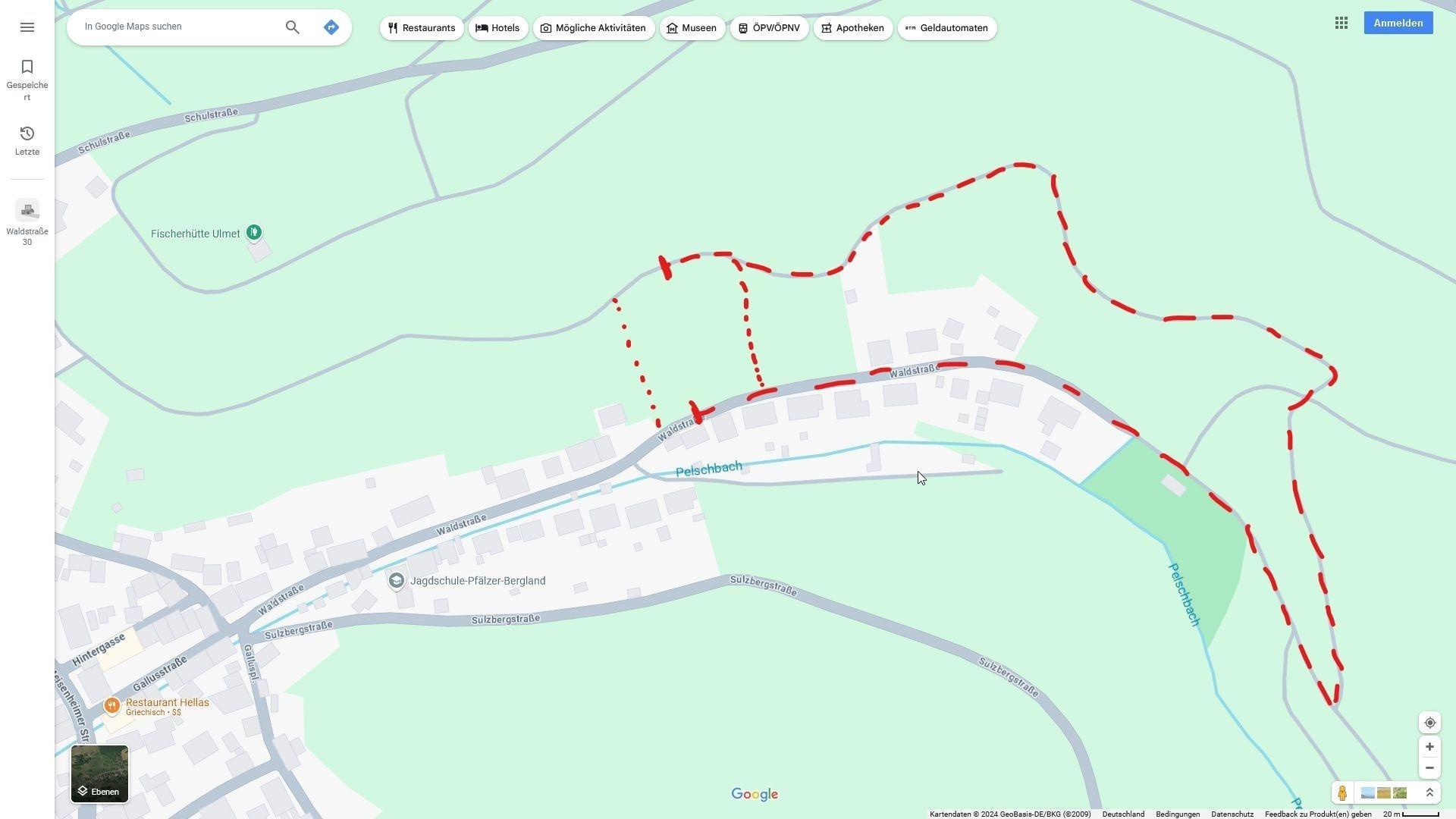 Fußweg auf die Nordseite