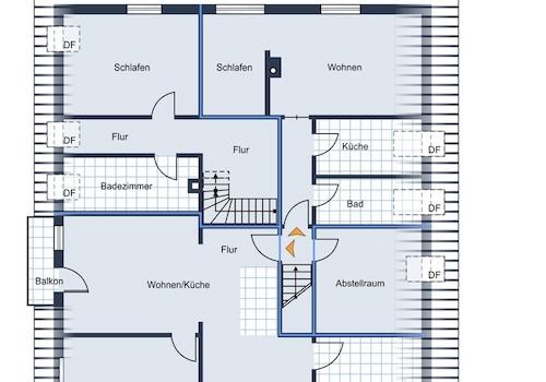 Grundrissskizze Obergeschoss