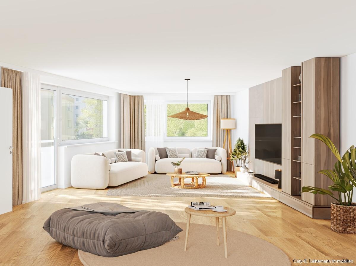 Beispieleinrichtung Wohn- und Esszimmer mit angrenzender Schlafnische