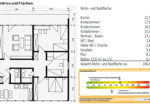 Grundriss und Flächen