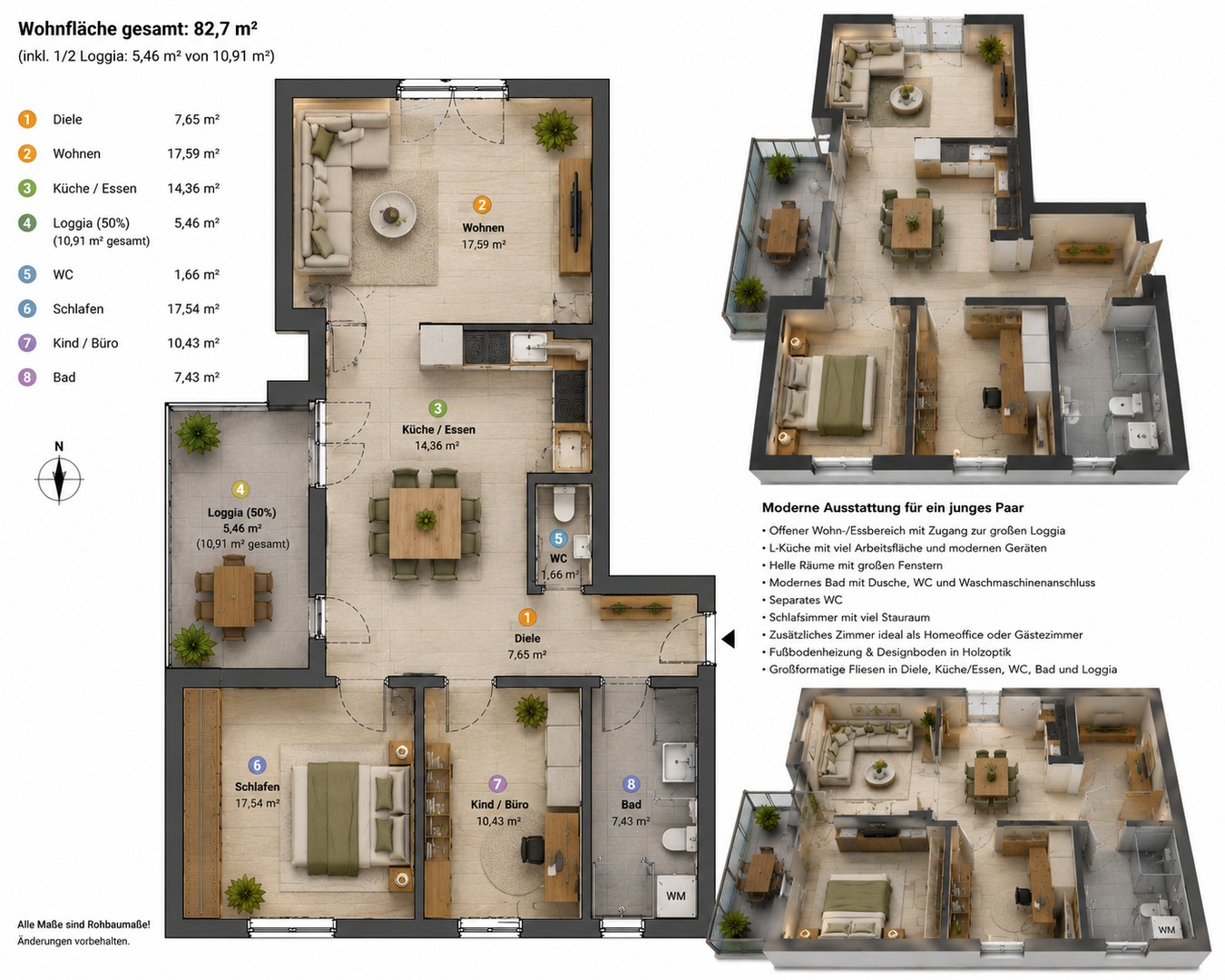 Grundriss und 3D Ansicht