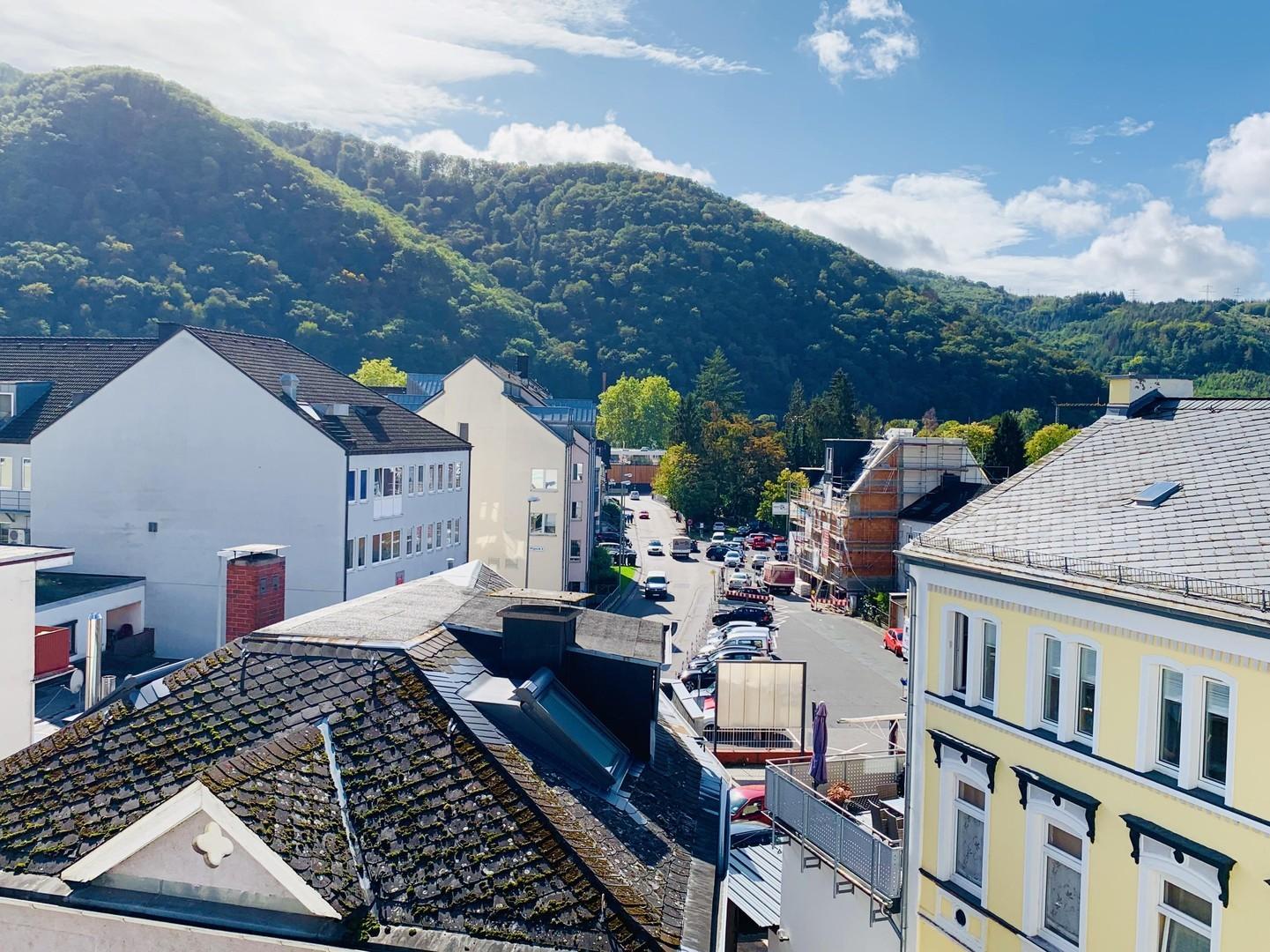 Blick vom Balkon geradeaus