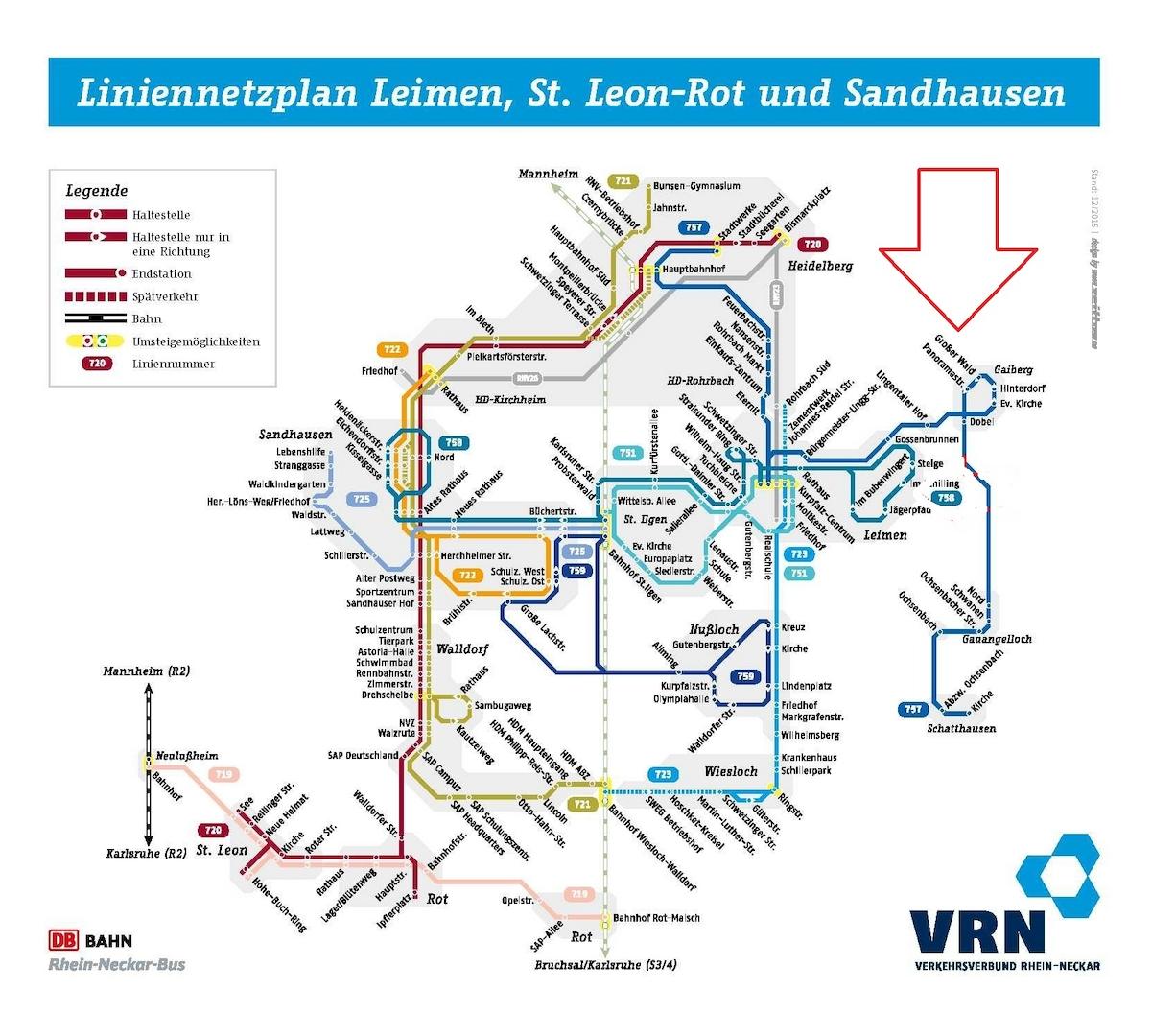 Busverkehr Leimen-Heidelberg mit Gaiberg