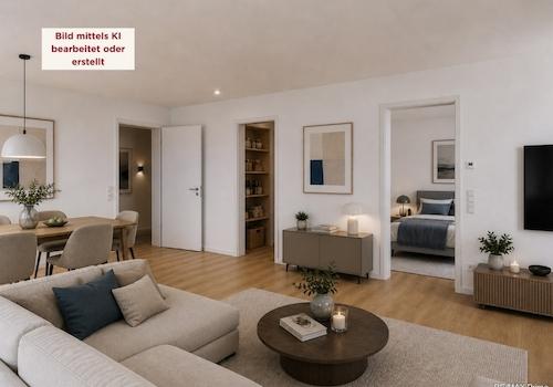 Virtuelles Home Staging. Möbelierung und Dekoration sind nicht Bestandteil des Angebots.