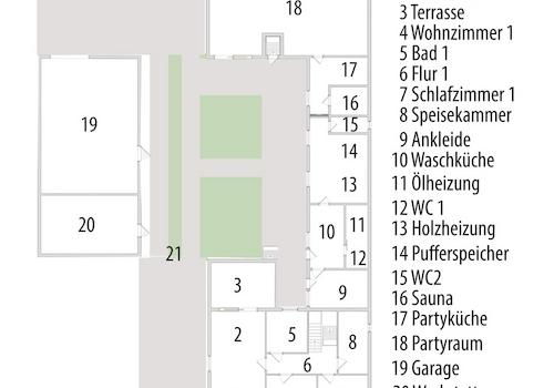 Grundriss EG mit Beschreibung