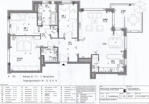 Grundriss 4 Zimmer Whg.