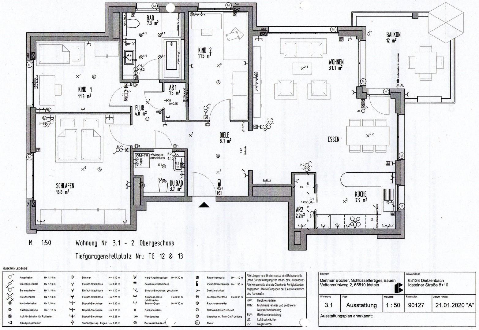 Grundriss 4 Zimmer Whg.