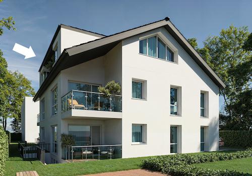 seitliche Hausansicht