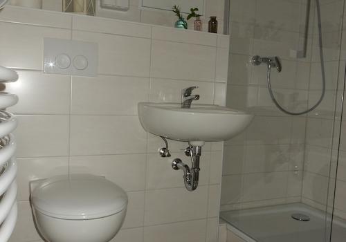 Gästebad mit Dusche in Ebene 1