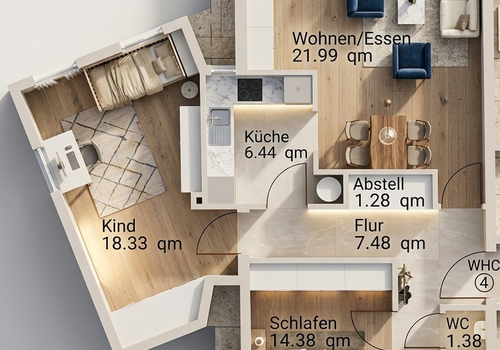 Grundriss der Wohnung