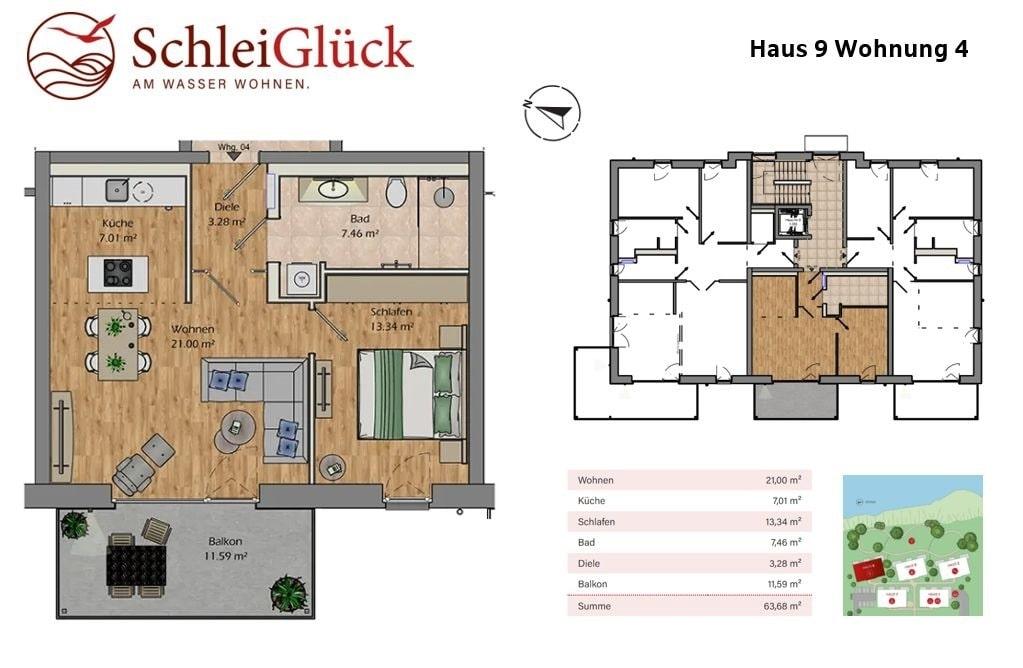 Grundriss und Lage Wohnung 4