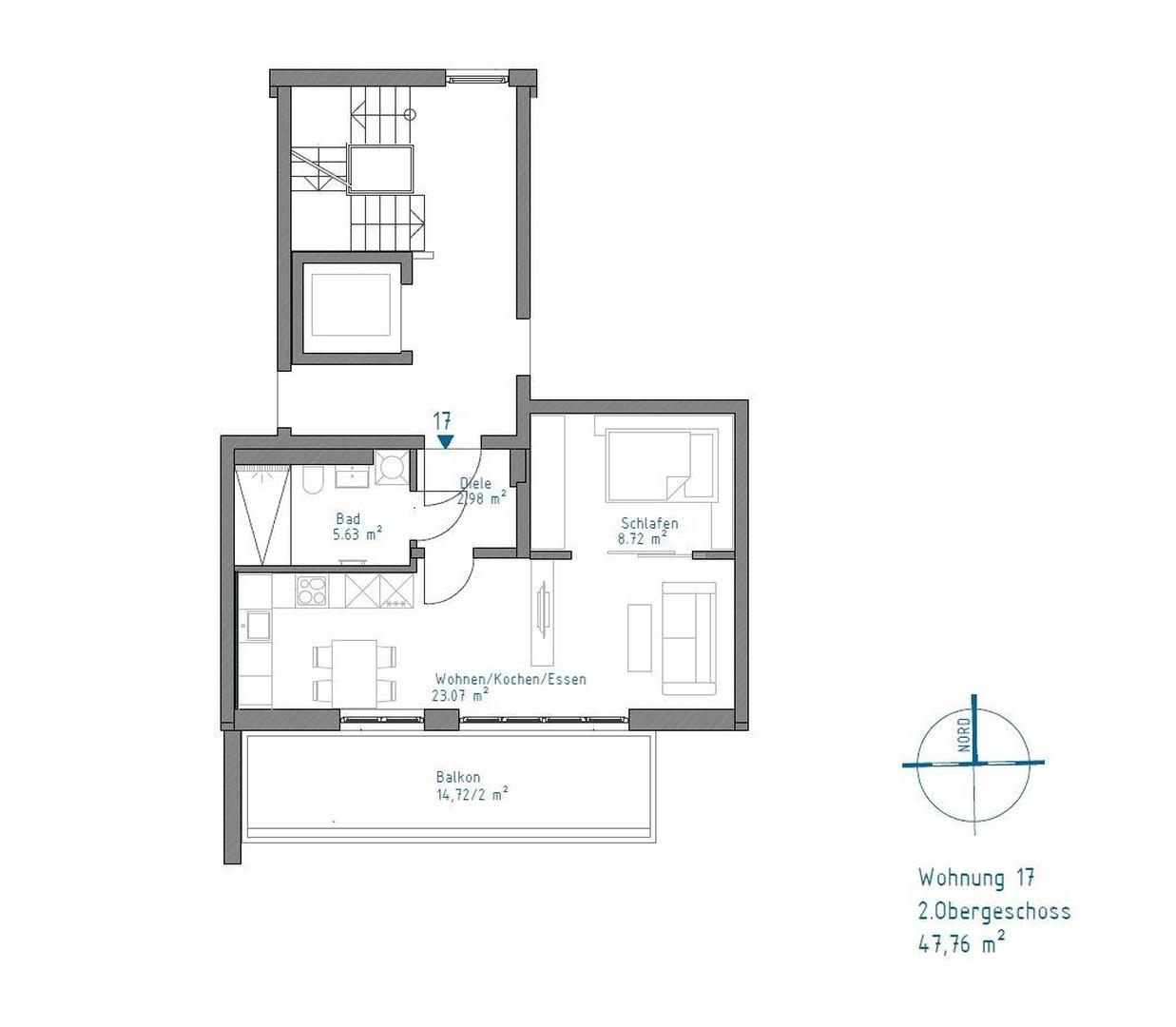 Grundriss mit ca. WF-Angaben