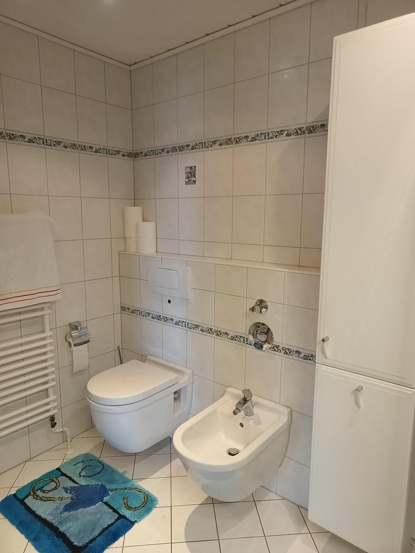 WC und Bidet im Duschbad