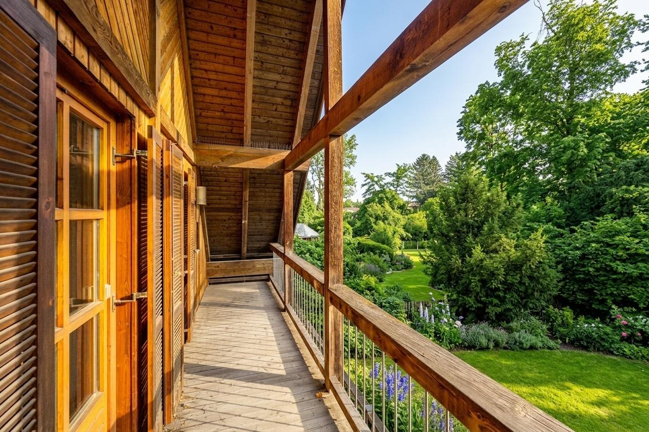 Traumhafter Südbalkon mit Blick über den Garten