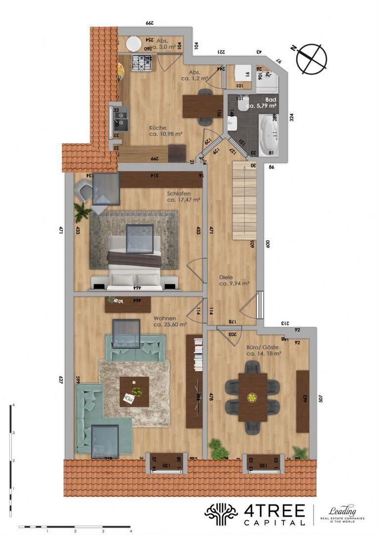 Grundriss der Wohnung